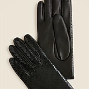 J.Crew Snake embossed leather tech touch gloves. Never worn